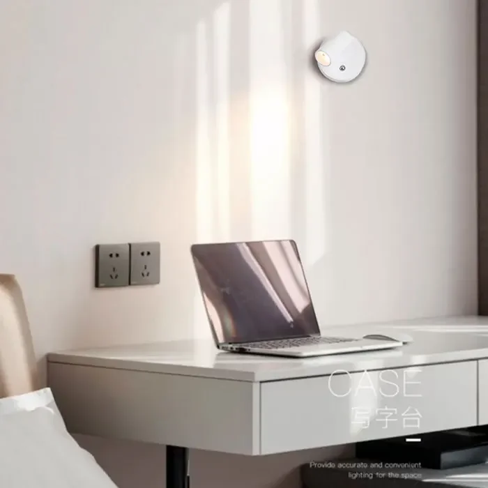 Magnetic Base USB Rechargeable LED Cordless Wall Light with Touch Switch Black White Magnet Dimmable Bedside Lamp for Reading