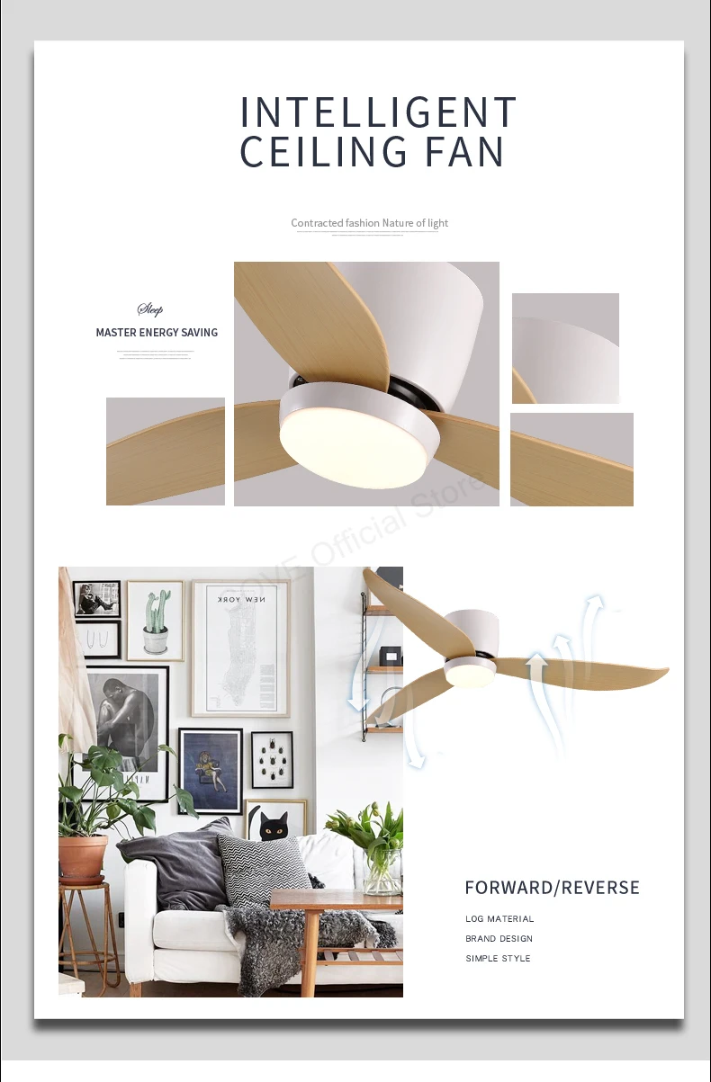 SOVE Modern Led Ceiling Fan Kitchen Living Room Dining Room Household High Air Volume Remote Control Pendant Light