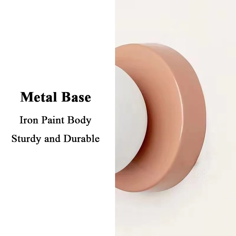 Macaron Soft Style Small Wall Lamp Iron Base With Plastic Material Ball Lampshade Sconce Light Modern Home Decor Soft E27 Lustre