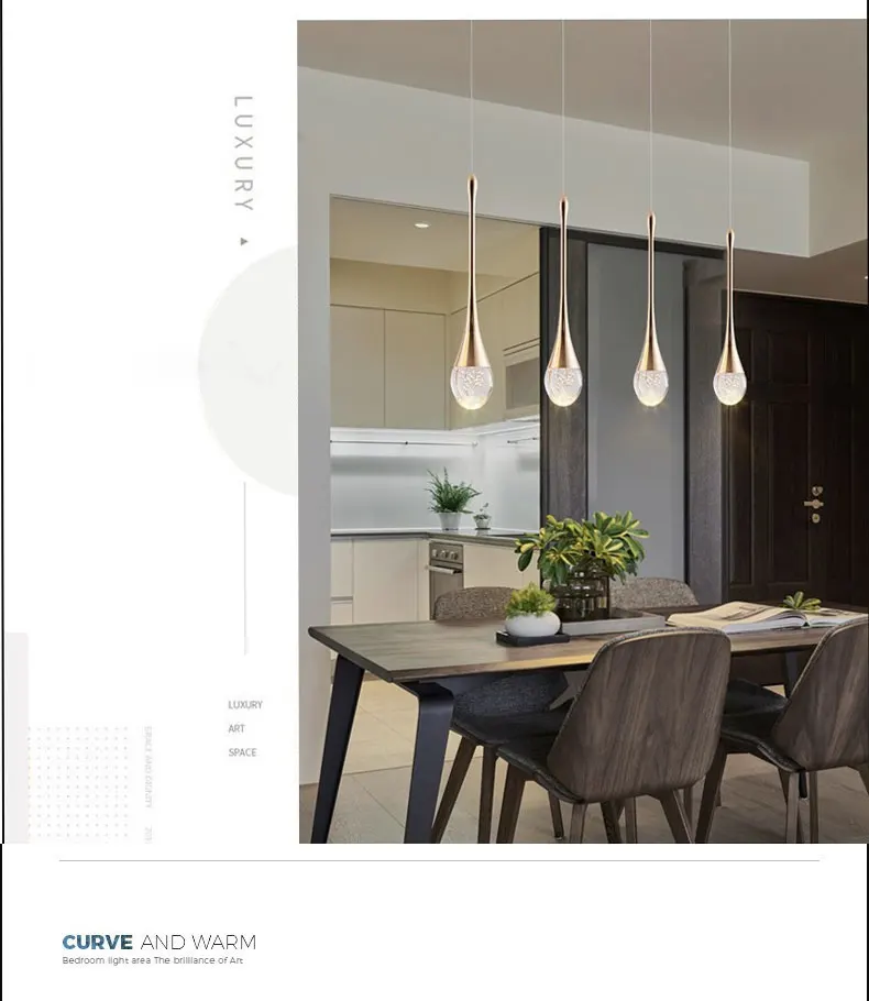 Modern Bubble Crystal Pendant Lights Indoor Hanging Lamp For Kitchen Island Dining Living Room Bar Cafe Pendant Lamp Home Decor