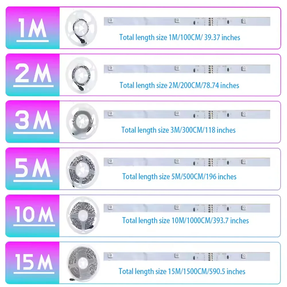 5V LED Strip Light RGB With USB 24Key Infrared Remote Control For Color Change Brightness SMD Suitable For Holiday Decoration