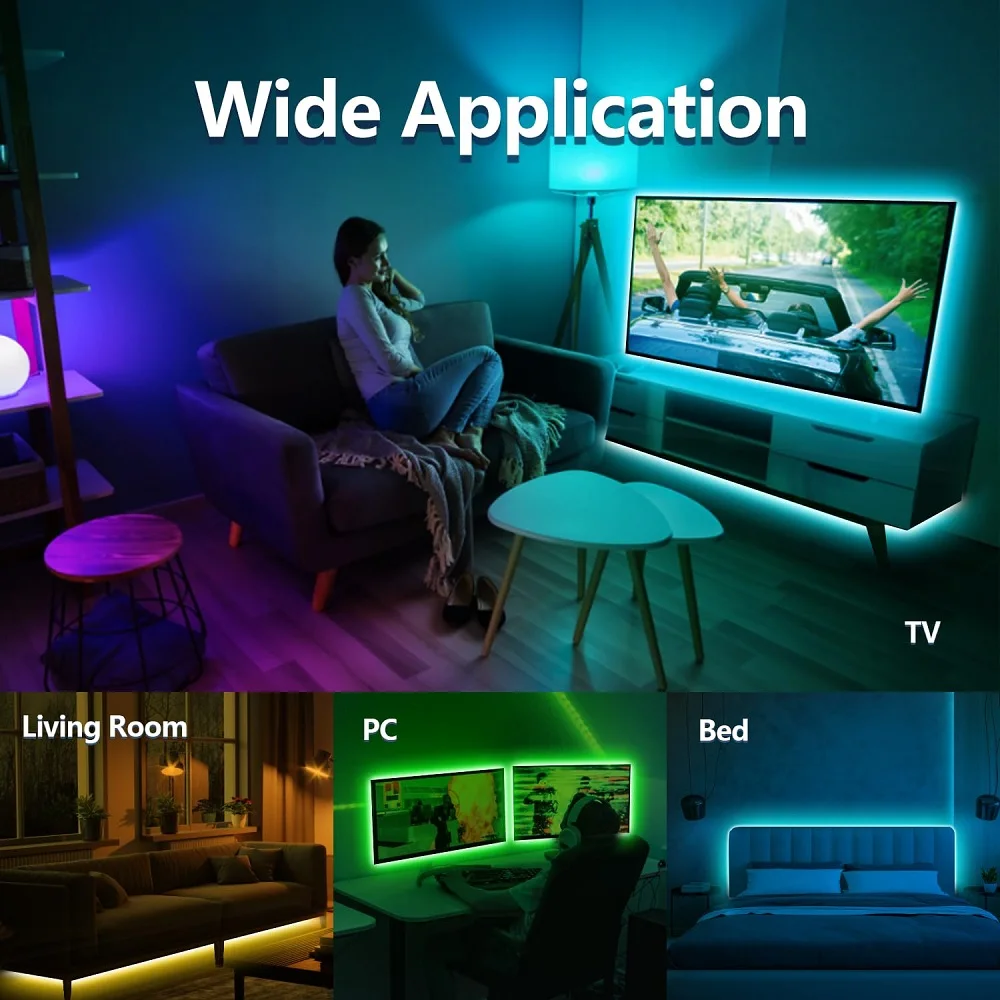 5V LED Strip Light RGB With USB 24Key Infrared Remote Control For Color Change Brightness SMD Suitable For Holiday Decoration