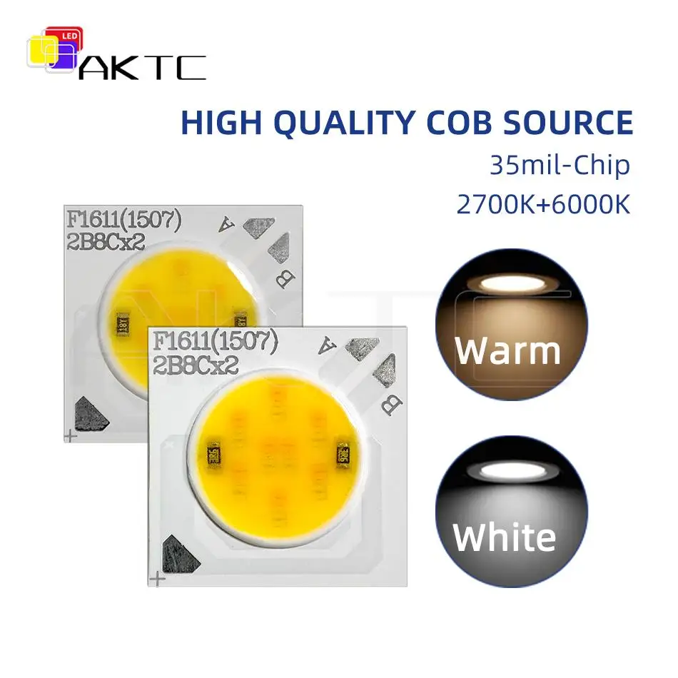 16*11mm LED COB Chip DC 24V 8W 12W BiColor Lamp Panel Warm 2700+White 6000K LED Spotlight Floodlight Downlight DIY Light Source