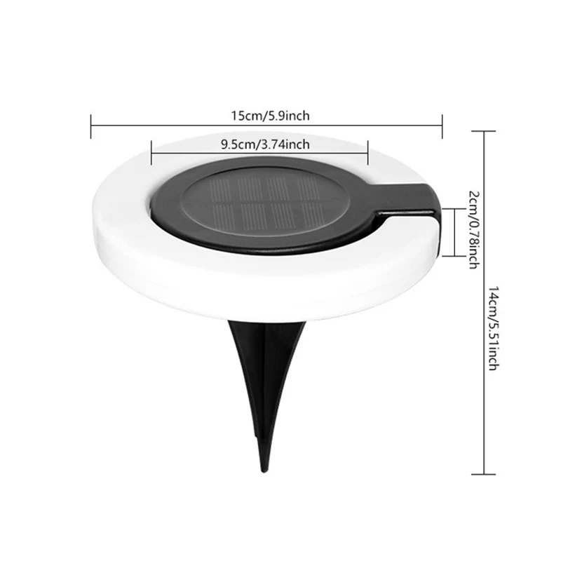 1/4 Pack Solar Outdoor Lights, LED Waterproof Atmosphere Light, Warm White Lamp, for Garden Fence Buried Lawn Porch Walkway Deco