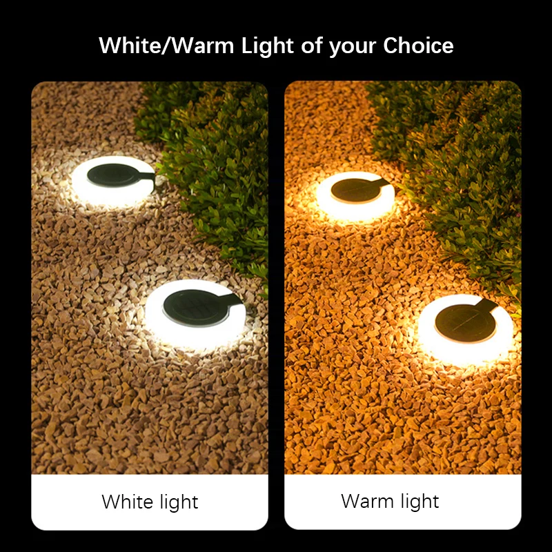 1/4 Pack Solar Outdoor Lights, LED Waterproof Atmosphere Light, Warm White Lamp, for Garden Fence Buried Lawn Porch Walkway Deco