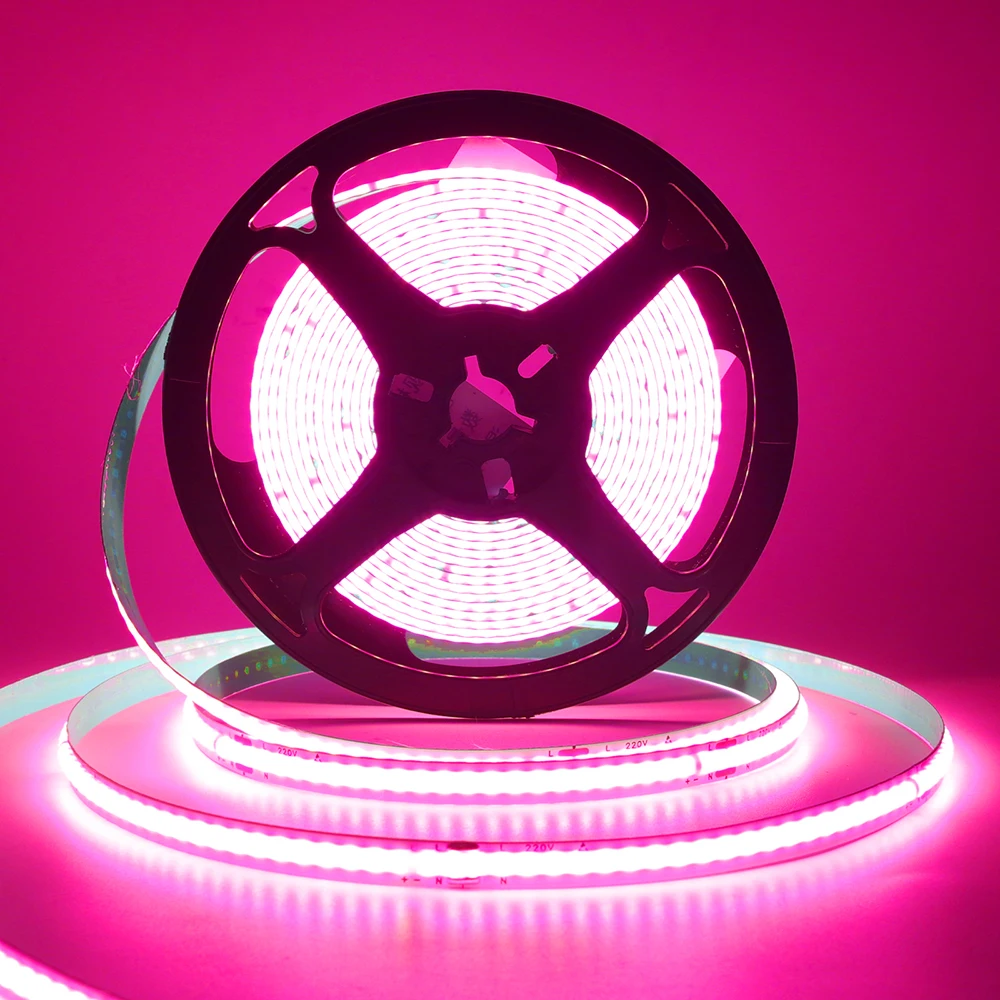 5m 10m 20m 50m COB LED Strip Light 220V Flex Tape Lamp with IC Chip High Bright 240 LEDs Linear Lighting RA90 Warm Natural White