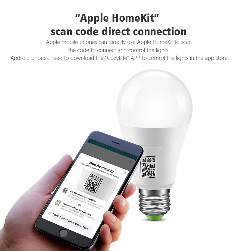 MFI Certified Homekit LED Smart Wifi Light Bulb E27 Smart Lamp Multicolour Dimmable LED Bulb Siri Control for Alexa Google Home