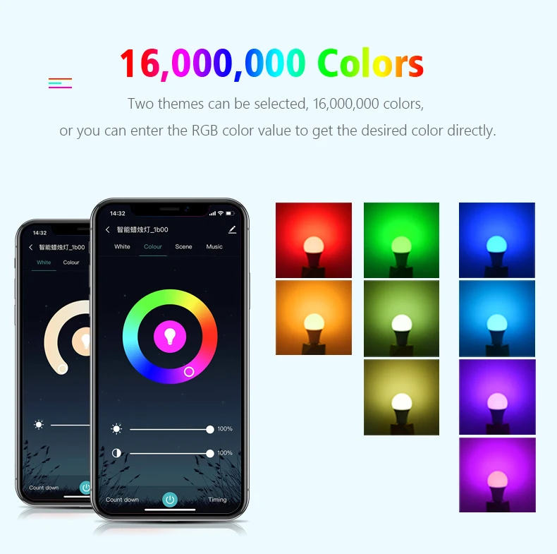MFI Certified Homekit LED Smart Wifi Light Bulb E27 Smart Lamp Multicolour Dimmable LED Bulb Siri Control for Alexa Google Home