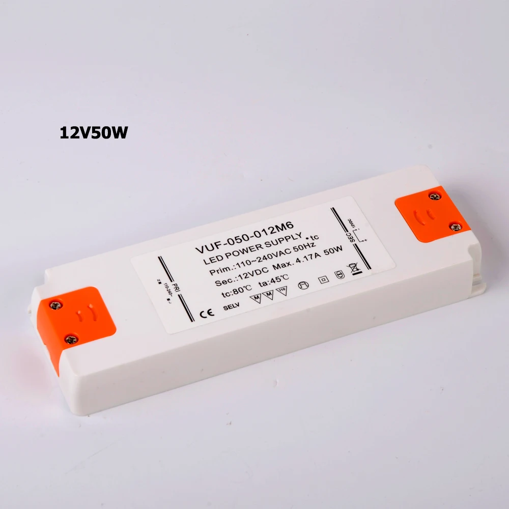 6W 12W 15W 20W 30W 50W 60W Ultra Thin LED Driver 110V 220V to DC12V 24V Power Supply LED Transformer Adapter for LED Strip Lamp