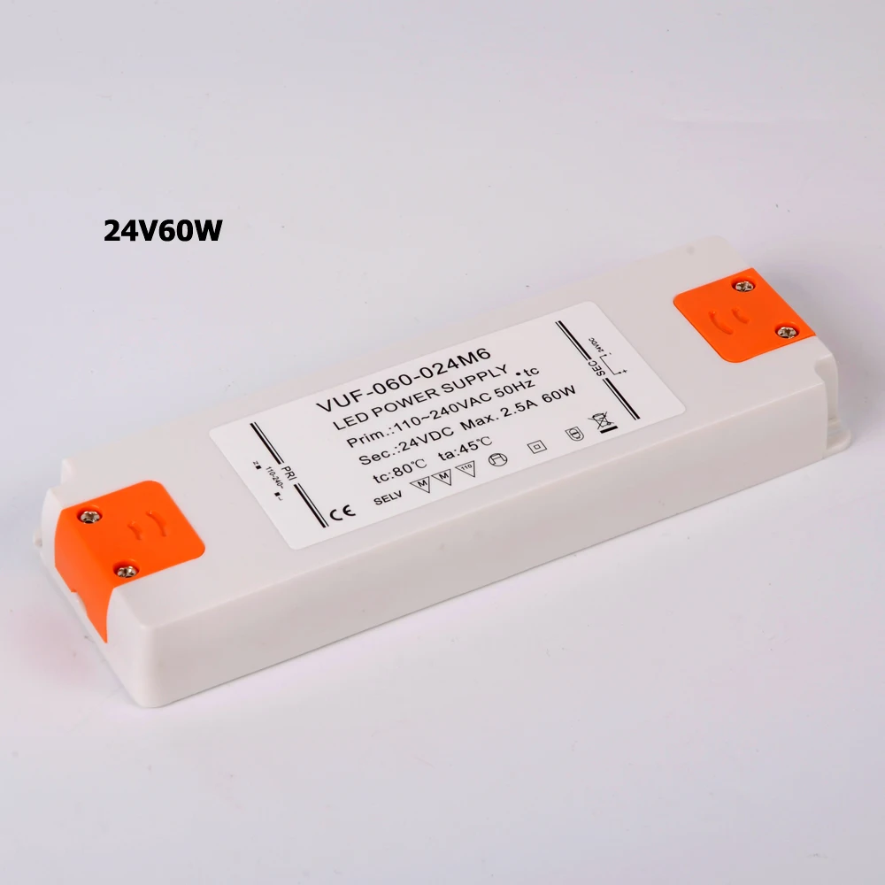 6W 12W 15W 20W 30W 50W 60W Ultra Thin LED Driver 110V 220V to DC12V 24V Power Supply LED Transformer Adapter for LED Strip Lamp