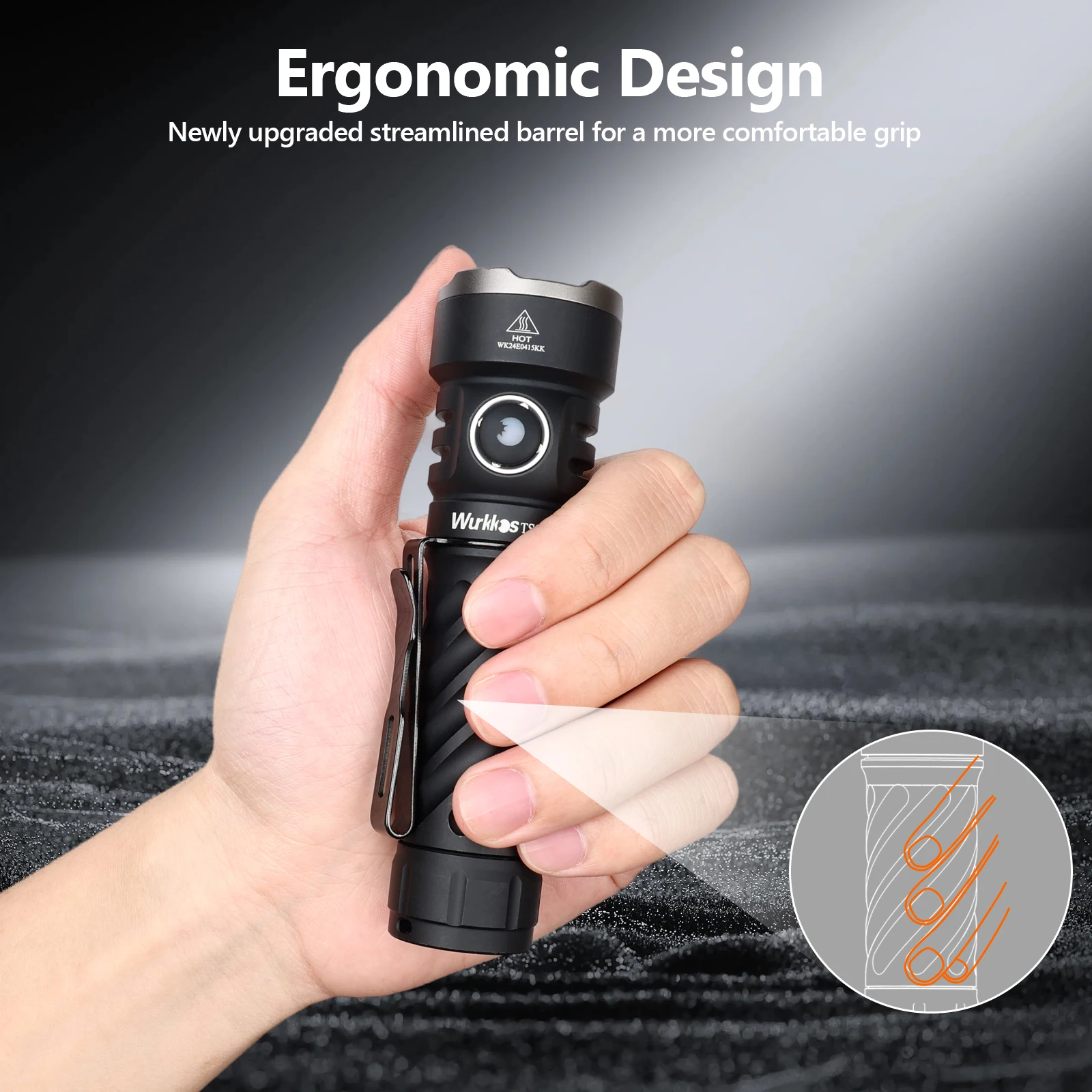 Wurkkos TS26S EDC Flashlight 519A 3100 Lumens IPX8 Water Resistance Magnetic Tail Switch Rechargeable 21700D Battery