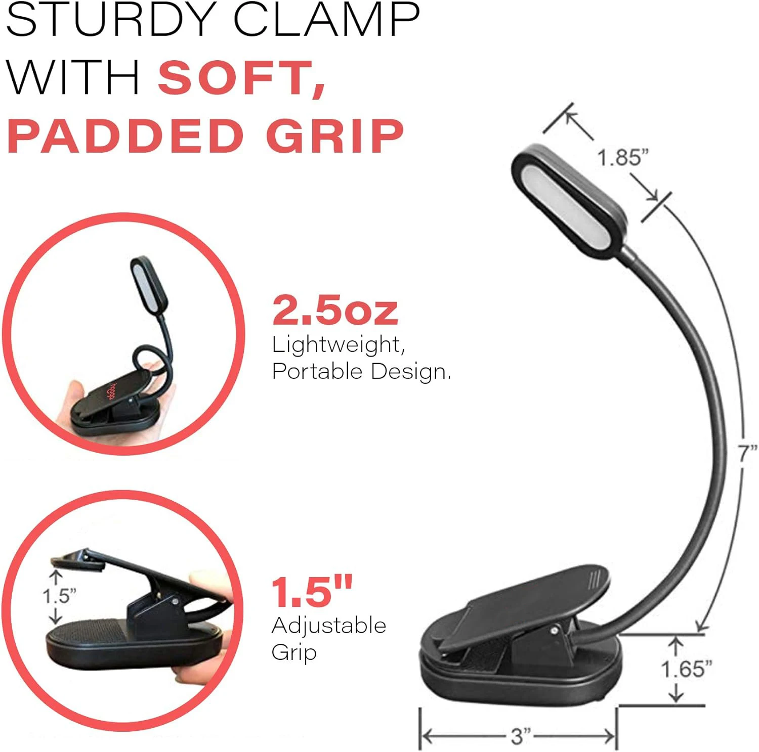 Rechargeable Clip On Blue Blocking Amber LED Light for Reading in Bed 1600K Eye Care Light for Strain-Free Healthy Eyes
