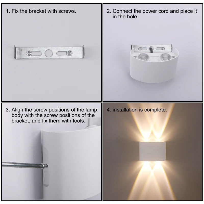 Led Wall Lamp Outdoor Indoor Waterproof Surface Mounted LED Up and Down Wall Light Porch Garden AC85-265V