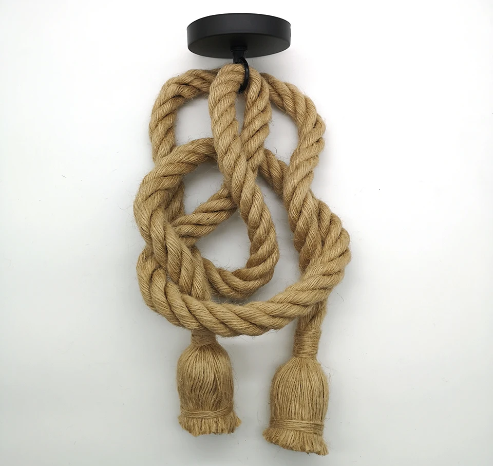 Hemp Rope Pendant Lights Vintage Retro Hanging Lamp E27 AC 85-265V Industrial Decor Home Restaurant Pendant Lamp Edison Hanglamp