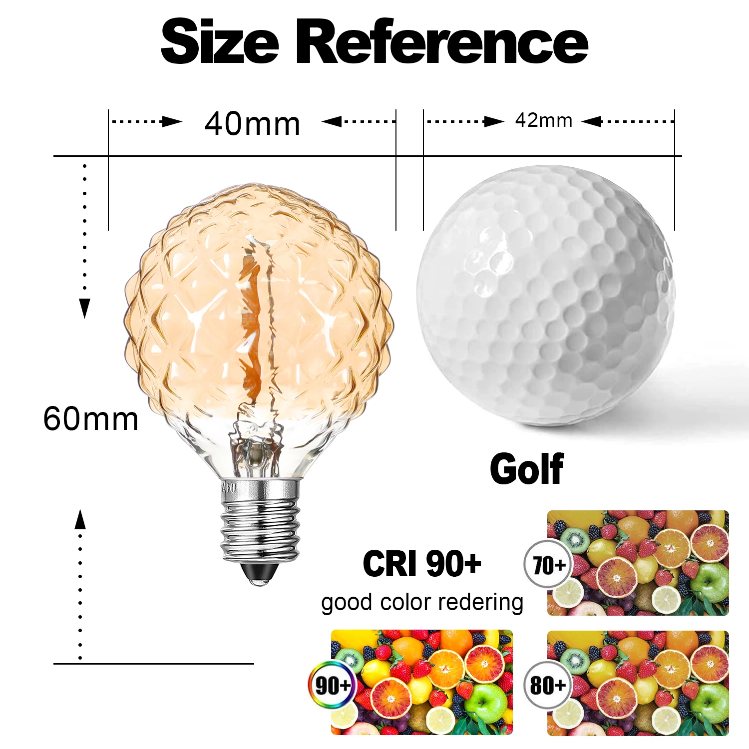 Waterproof Garden Festoon LED Light Outdoor G40 1W Ice Diamond Connectable String Lights Garland Bright Chain Wedding Decoration