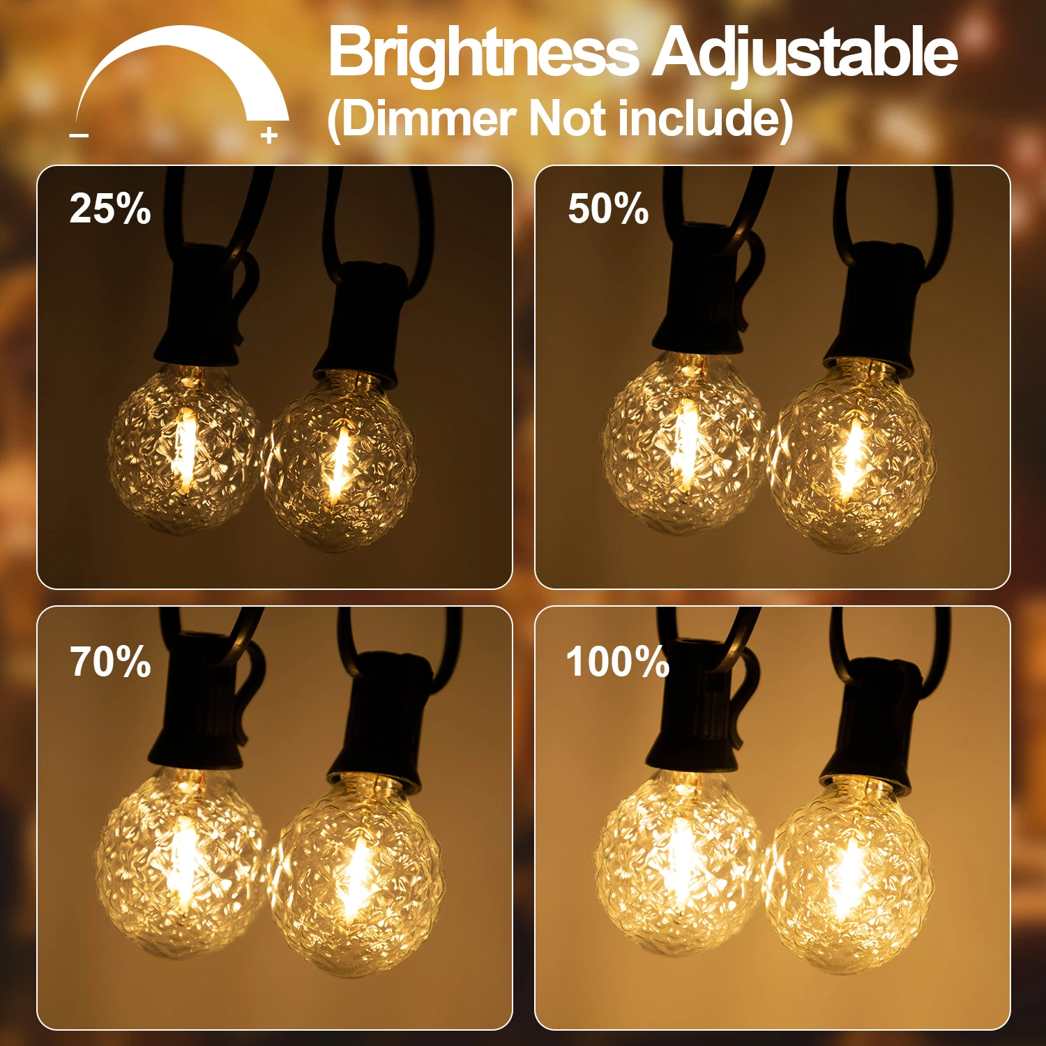Waterproof Garden Festoon LED Light Outdoor G40 1W Ice Diamond Connectable String Lights Garland Bright Chain Wedding Decoration