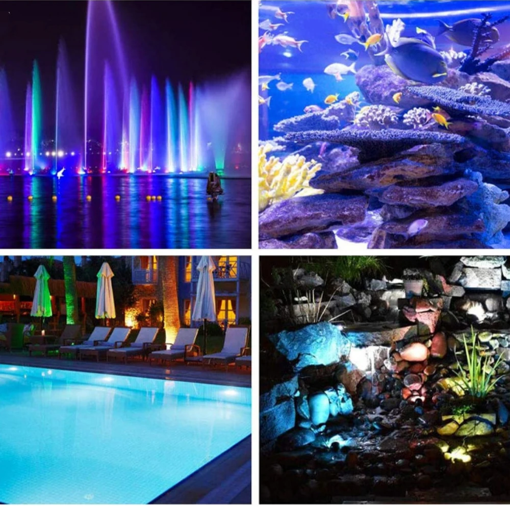IP68 Waterproof LED Underwater Light Bluetooth APP Remote Control Night Lamp Swimming Pool Fountains Pond Aquarium Spot Light