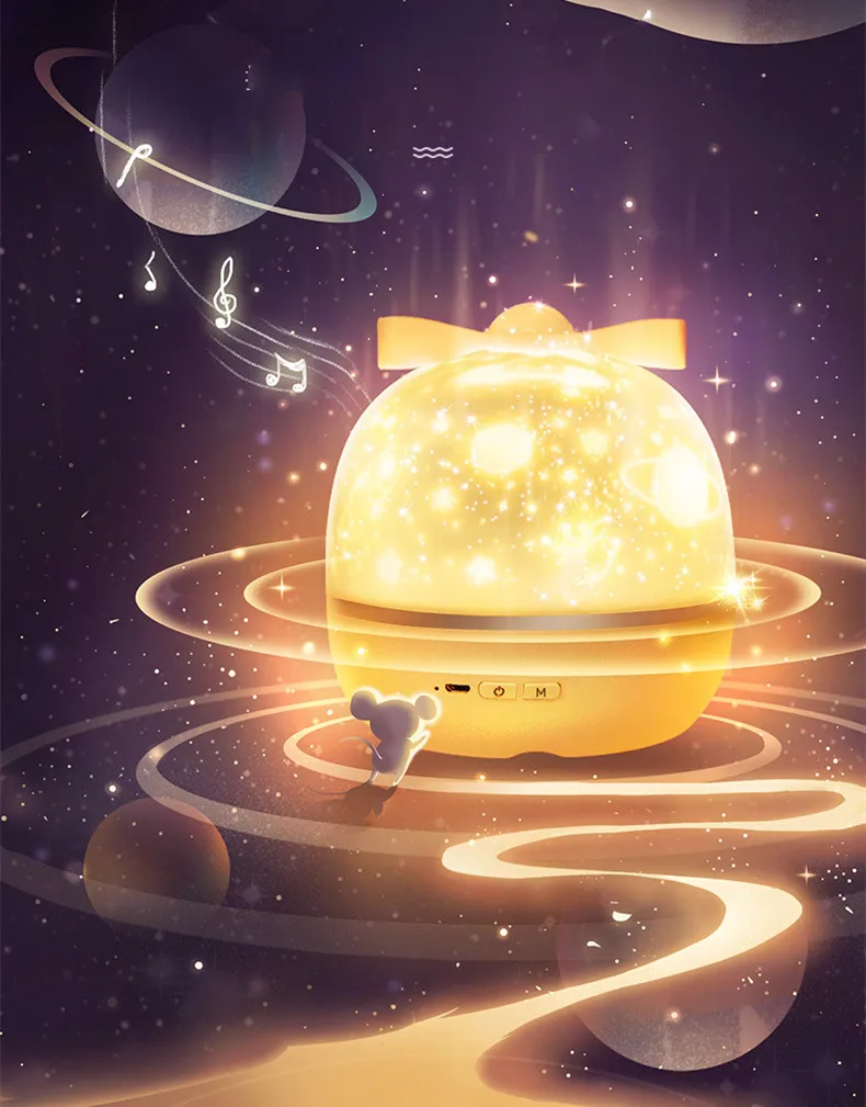 Starry Projector Night Light Rotating Sky Moon Lamp Galaxy Lamp Home Bedroom Decoration Starlight Christmas Lights for Kids Gift