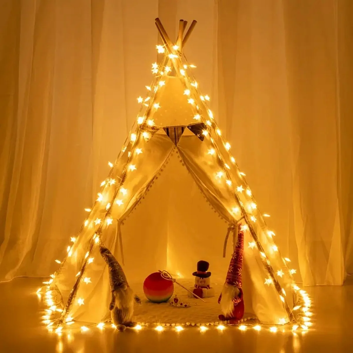 1PC 10/20/30/40 LED Star String Lights Battery Operated Fairy Lights For Christmas Tree Bedroom Room Party Home Wedding Decor