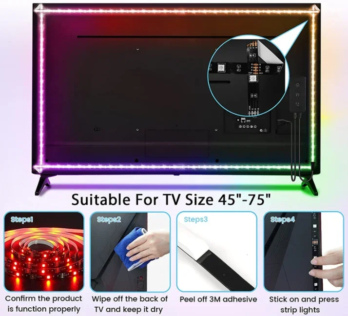 USB LED Strips SMD3528 Light 5V Adapter String Christmas Desk Decor Lamp Tape For TV Background Lighting 5V 50CM 1M 2M 3M 4M 5M