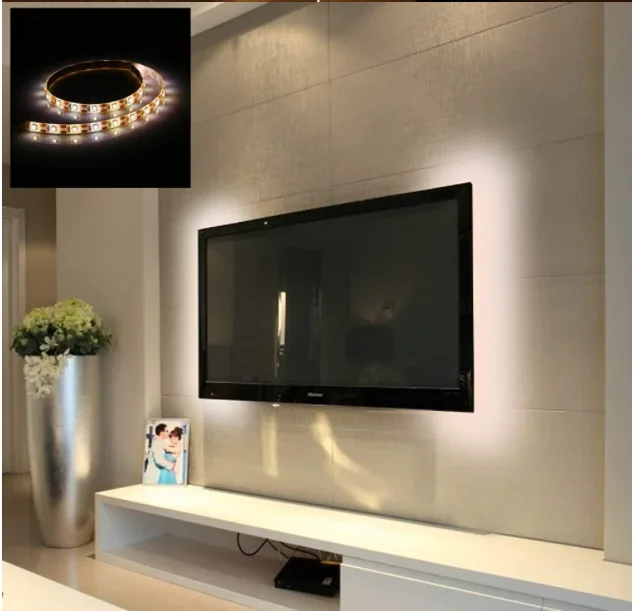 USB LED Strips SMD3528 Light 5V Adapter String Christmas Desk Decor Lamp Tape For TV Background Lighting 5V 50CM 1M 2M 3M 4M 5M