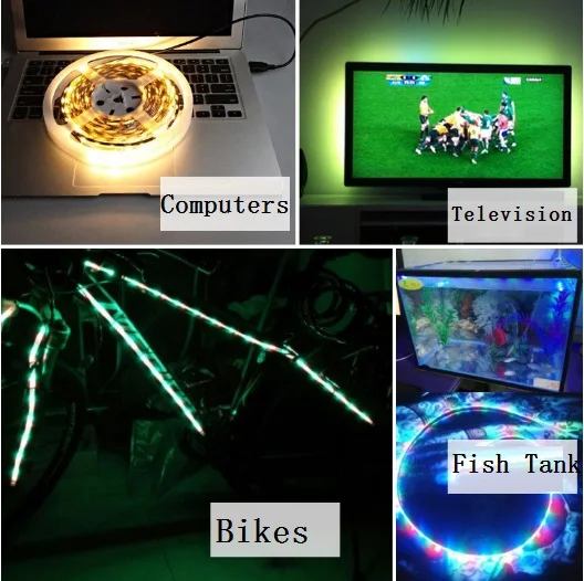 USB LED Strips SMD3528 Light 5V Adapter String Christmas Desk Decor Lamp Tape For TV Background Lighting 5V 50CM 1M 2M 3M 4M 5M