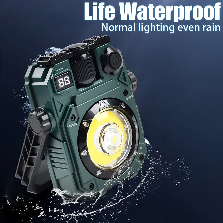 4000mAH COB Work Light USB Rechargeable LED Flashlight Portable Lantern with Magnet 7 Lighting Modes Camping Emergency Torch