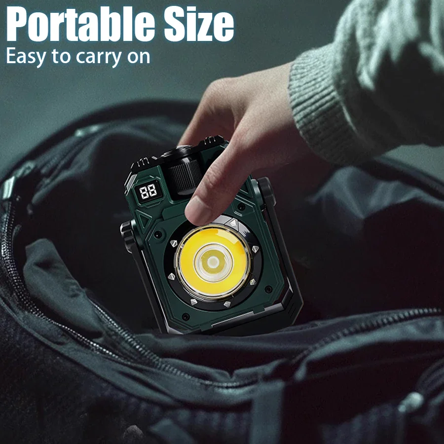 4000mAH COB Work Light USB Rechargeable LED Flashlight Portable Lantern with Magnet 7 Lighting Modes Camping Emergency Torch