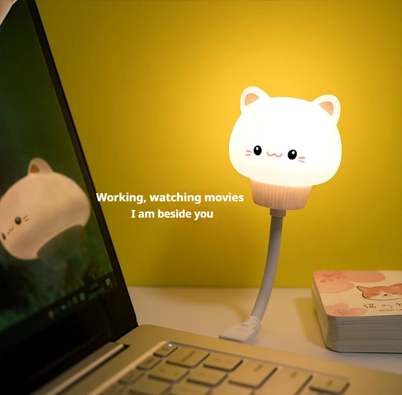 GGbingo Night Light USB/Remote Control LED Cute Cartoon Night Lamp Bear Kitten Light for Kid Bedroom Decor Bedside Lamp