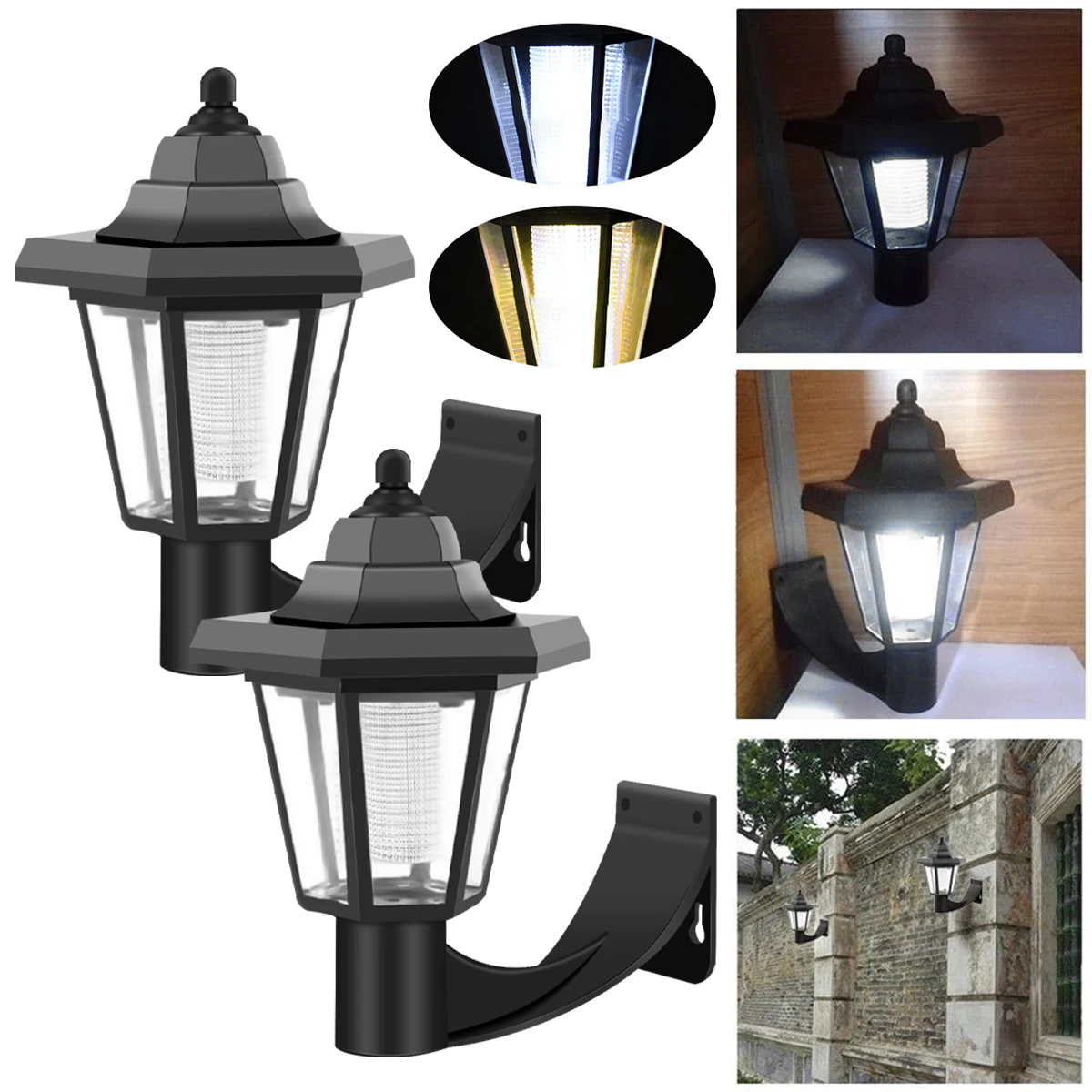 2Pcs Solar Outdoor Light Garden Sunlight Wall Lamp Home Villa Balcony Wall Light Terrace Decorative Atmosphere Lights Energy