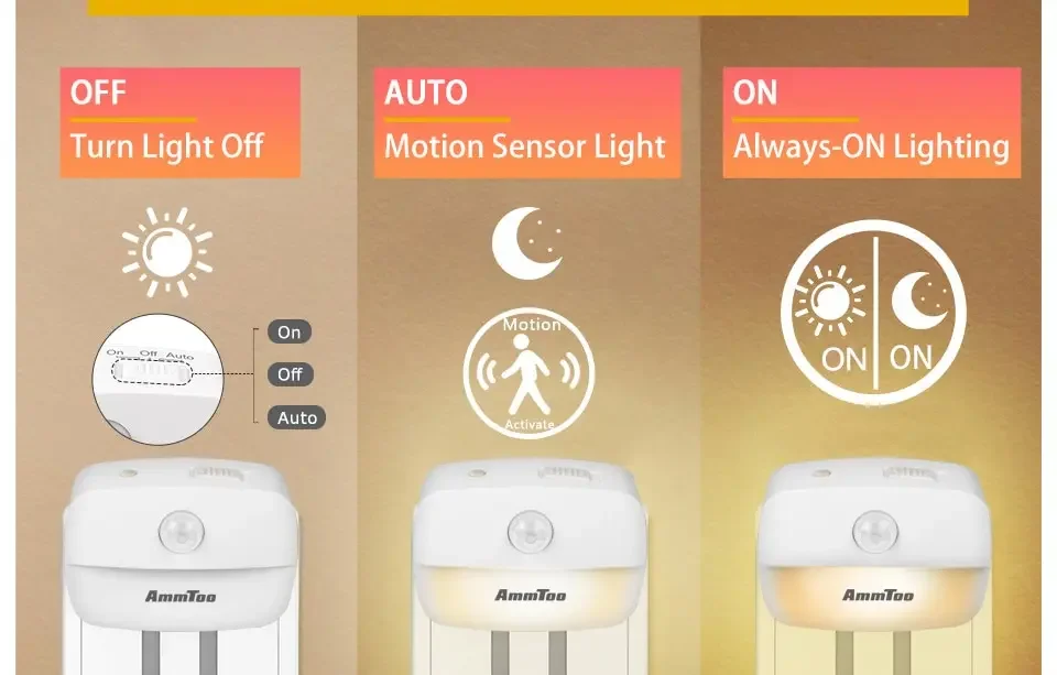 AC85-265V Led Night Light with Motion Sensor EU US Socket PIR Human Infrared Induction Lamp Plug in Wall Bedroom Hallway 3 Color