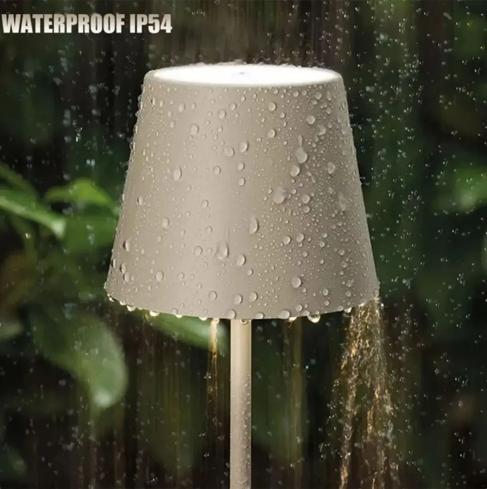 Hotel Cordless Usb Rechargeable Table Lamp Poldina Waterproof Touch Switch Table Lamps for Bedroom Hotel Living Room Restaurant