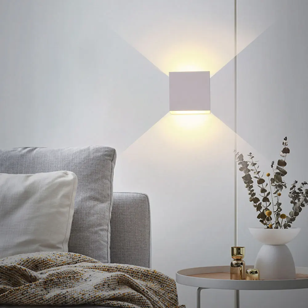 LED Wall Sconces 6W Modern Indoor Lamp White Up Down Wall Mount Lights for Home Villa Living Room Hallway Bedroom Decoration