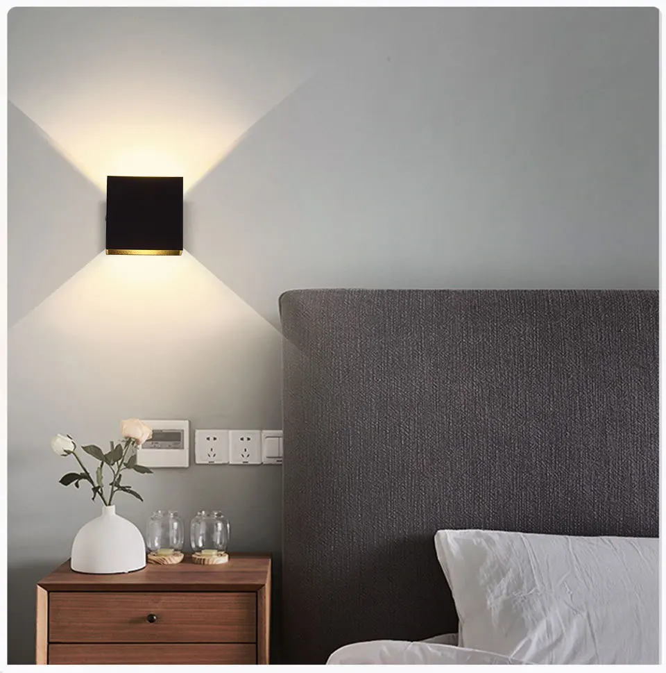 LED Wall Sconces 6W Modern Indoor Lamp White Up Down Wall Mount Lights for Home Villa Living Room Hallway Bedroom Decoration