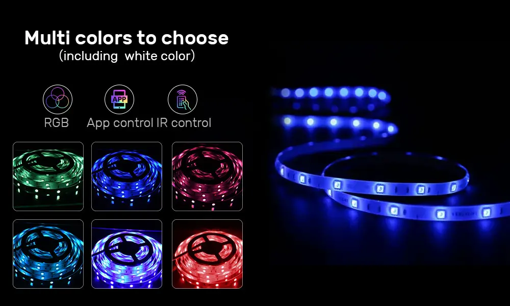 LED Strip Lights RGB ,5V 1M-30M,16 million colors, RGB , Led Strip Lighting Music Sync, Color Changing for Party Home