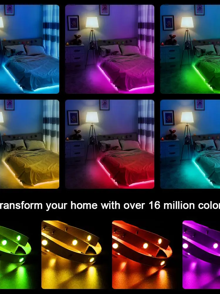 LED Strip Lights RGB ,5V 1M-30M,16 million colors, RGB , Led Strip Lighting Music Sync, Color Changing for Party Home