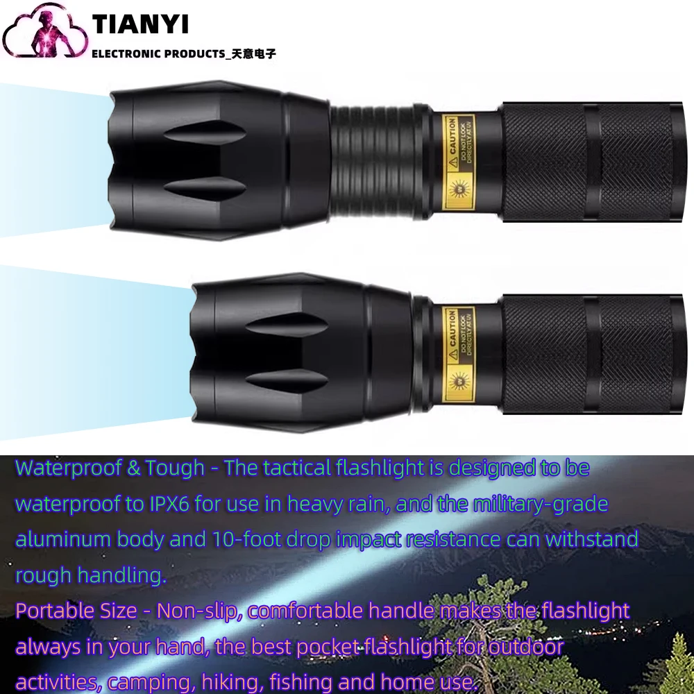 Type-c Rechargeable Red Light Flashlight,Tactical Torch,LED Red Hunting Light,1 Modes Hunting Lights Detector Night Observation