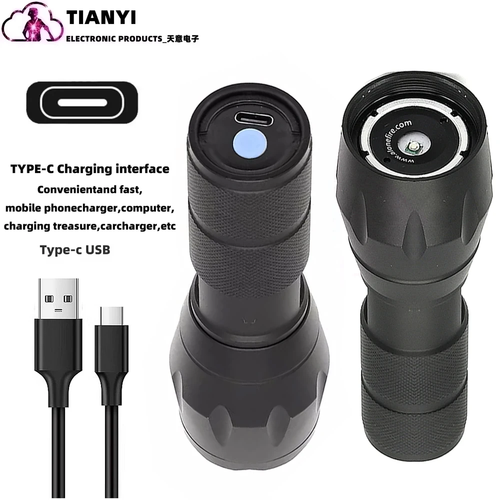 Type-c Rechargeable Red Light Flashlight,Tactical Torch,LED Red Hunting Light,1 Modes Hunting Lights Detector Night Observation