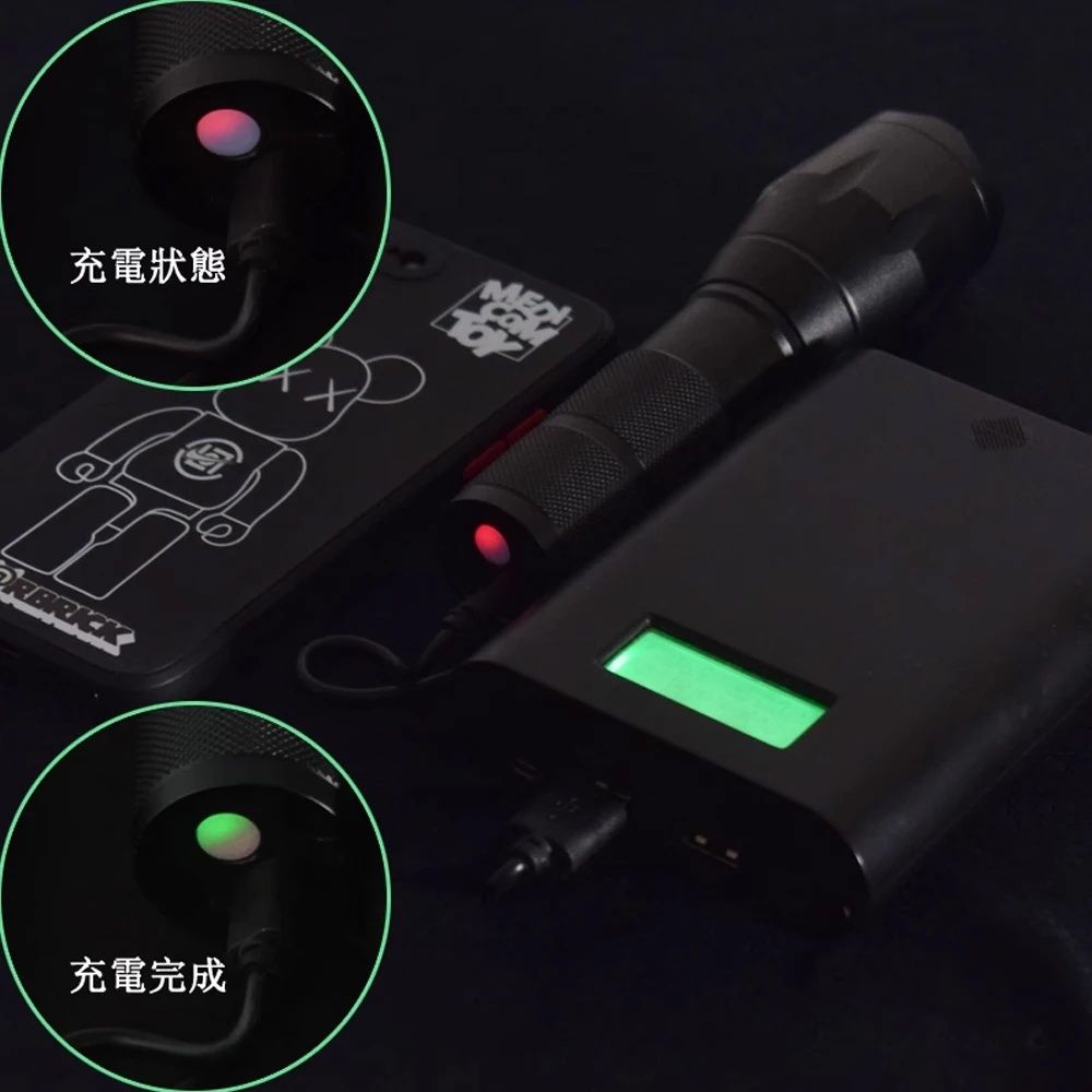 Type-c Rechargeable Red Light Flashlight,Tactical Torch,LED Red Hunting Light,1 Modes Hunting Lights Detector Night Observation