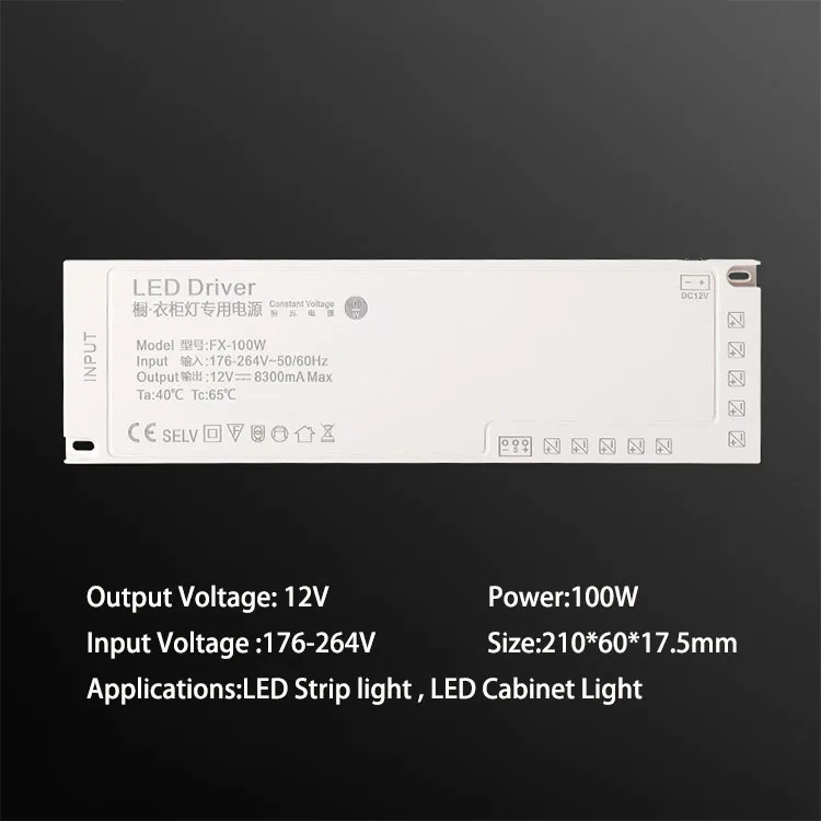 LED Cabinet Light Driver 12V 24V LED Strip Light Power Supply