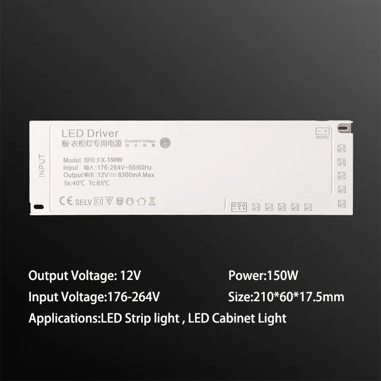 LED Cabinet Light Driver 12V 24V LED Strip Light Power Supply