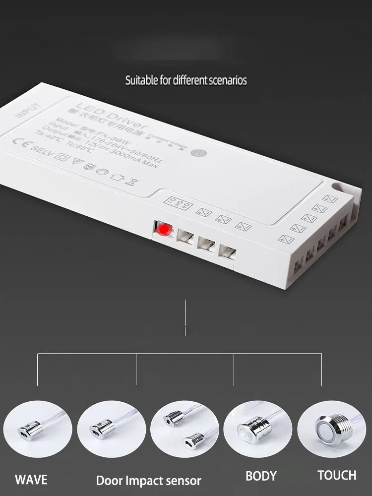 LED Cabinet Light Driver 12V 24V LED Strip Light Power Supply