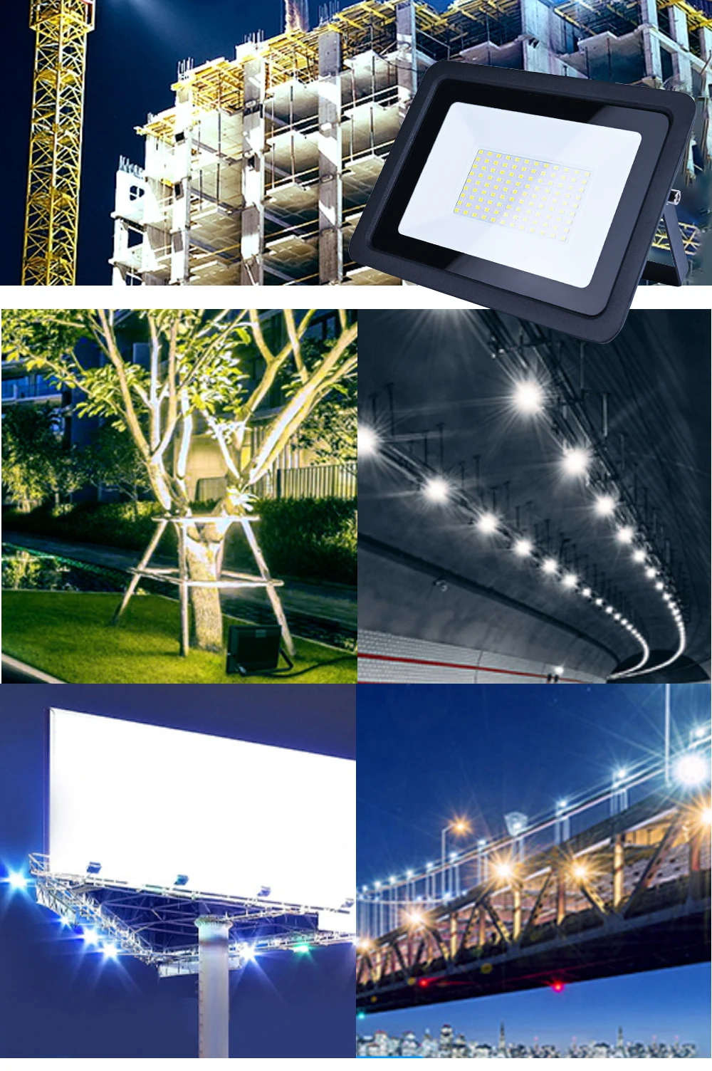 LED Flood Light 10W 20W 30W 50W 100W AC220V Outdoor IP68 Waterproof Reflector Spotlight Street Light Wall Lamps Garden Lighting