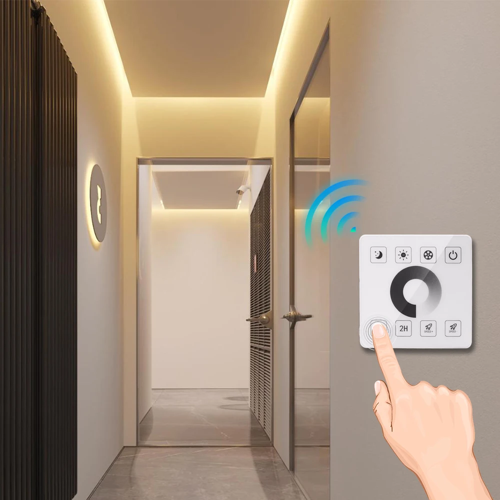 LED Dimmer Controller IR Remote/Tuya WIFI/Bluetooth/RF Touch Panel For 8MM PCB 110V 220V 288Leds/m 360LEDs/m No Wires COB Strip