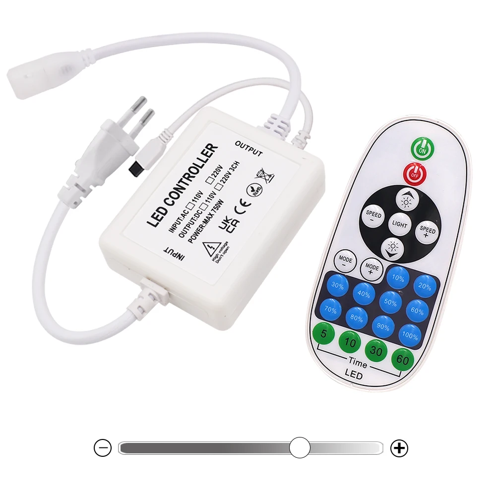 LED Dimmer Controller IR Remote/Tuya WIFI/Bluetooth/RF Touch Panel For 8MM PCB 110V 220V 288Leds/m 360LEDs/m No Wires COB Strip