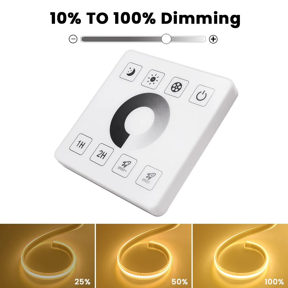 LED Dimmer Controller IR Remote/Tuya WIFI/Bluetooth/RF Touch Panel For 8MM PCB 110V 220V 288Leds/m 360LEDs/m No Wires COB Strip