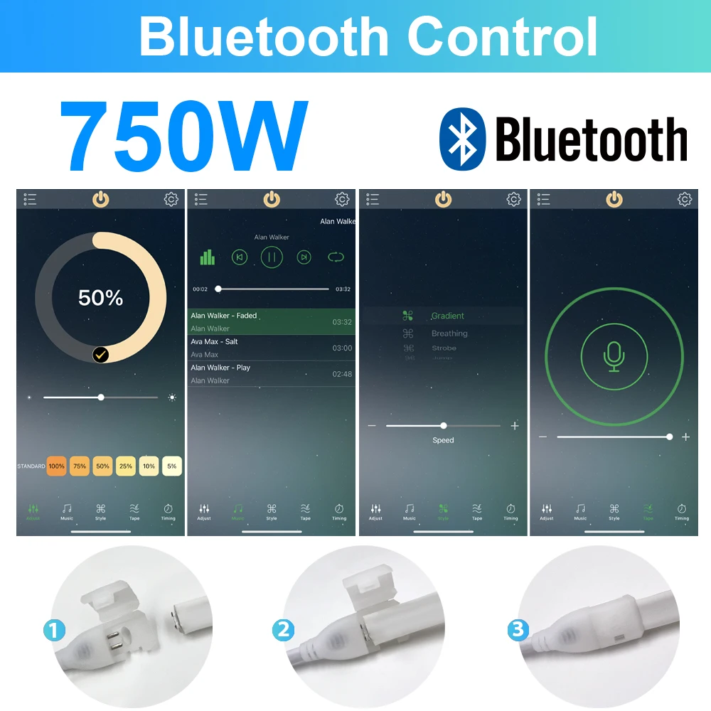 LED Dimmer Controller IR Remote/Tuya WIFI/Bluetooth/RF Touch Panel For 8MM PCB 110V 220V 288Leds/m 360LEDs/m No Wires COB Strip