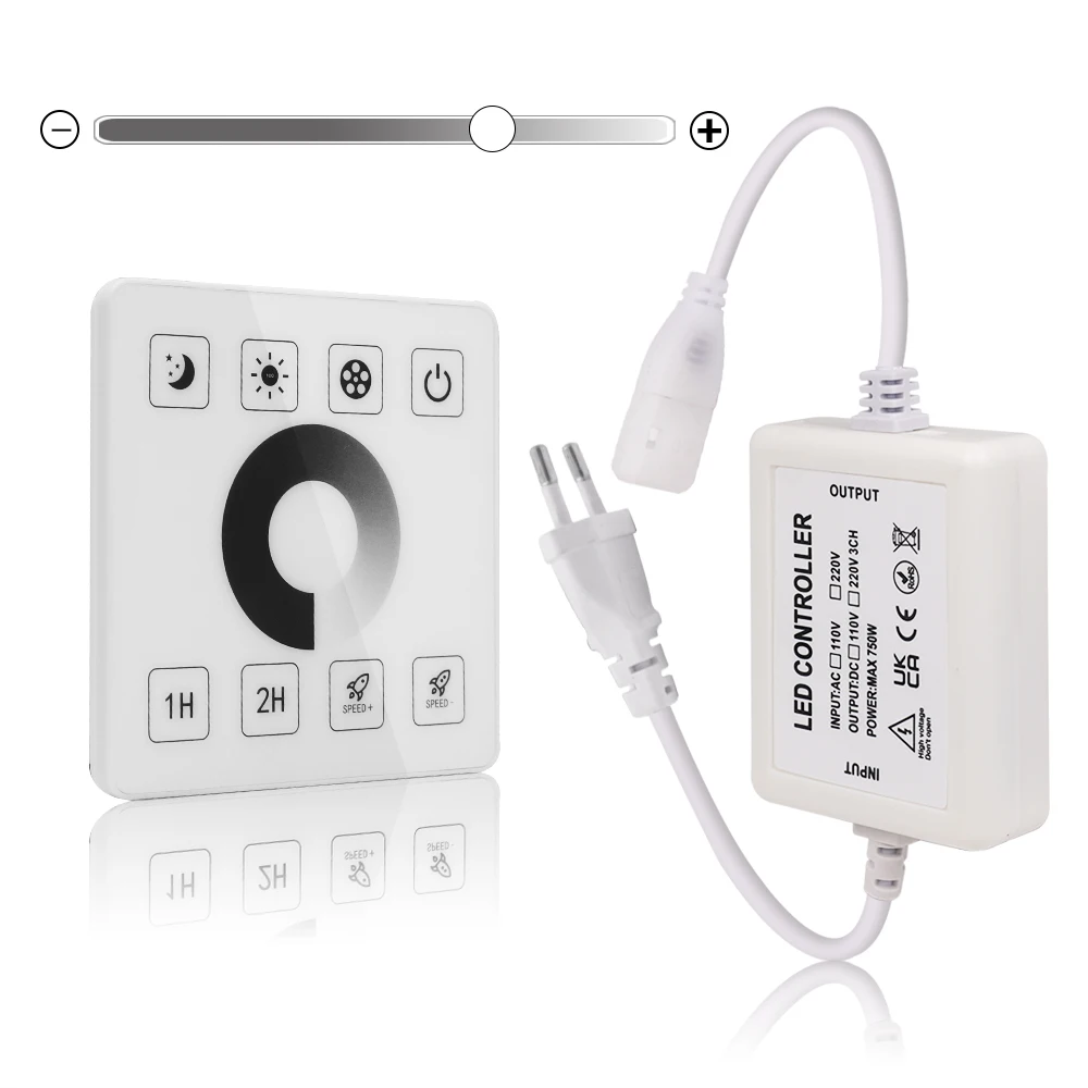LED Dimmer Controller IR Remote/Tuya WIFI/Bluetooth/RF Touch Panel For 8MM PCB 110V 220V 288Leds/m 360LEDs/m No Wires COB Strip