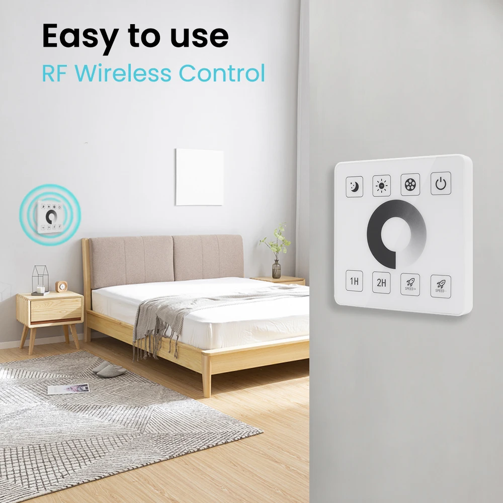 LED Dimmer Controller IR Remote/Tuya WIFI/Bluetooth/RF Touch Panel For 8MM PCB 110V 220V 288Leds/m 360LEDs/m No Wires COB Strip
