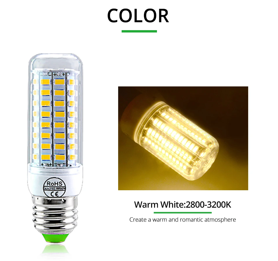 AC 220V E27 LED Lamp E14 LED SMD 5730 Corn Bulb 24 36 56 72LEDs Lamparas Chandelie for Home Ampoule LED Replacement Spotlight